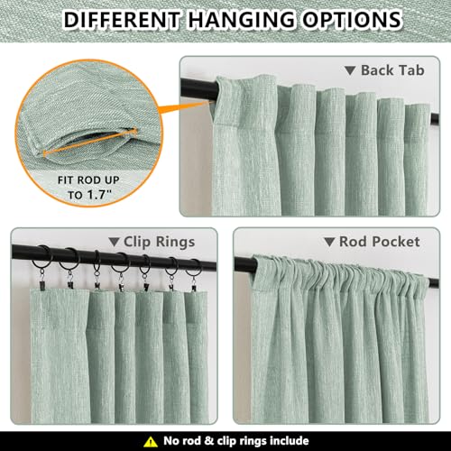 Living Room Curtains for Windows Semi Sheer Curtains 90 Inch Length Boho Room Decor Sliding Glass Patio Doorways Light Filtering Privacy Protect Soft Texture (50"W x 90"L (Pack of 2) / Aqua)