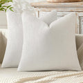 Decorative Couch Throw Pillow Covers 20x20 in Pure White 2 Pack (20" x 20" (Pack of 2) / Pure White)