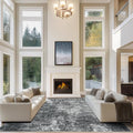 10x14 Area Rugs for Living Room Washable Dining Room Black Grey (Black/Grey / 10' x 14' (Rectangular))
