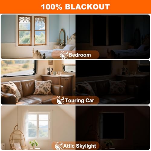 79x57in Blackout Curtains for Bedroom Portable Window Blinds Cover Thermal (79"W x 57"H)