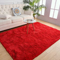 Soft Area Rugs for Bedroom Living Room Plush Fluffy Rug8x10 (Red / 8' x 10' (Rectangular))