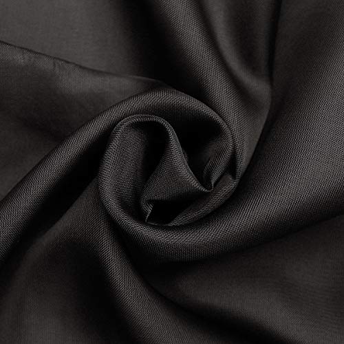 Sheer Voile Window Treatment Rod Pocket Curtain Panels for Kitchen Bedroom Living Room Drapes Sunlight Filtering Privacy Semi Home Decor Assorted (Black / 52"W x 45"L (Pack of 2))