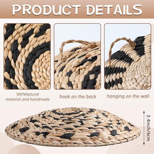 7 Pcs Boho Wall Baskets Woven Seagrass Round (Classic)
