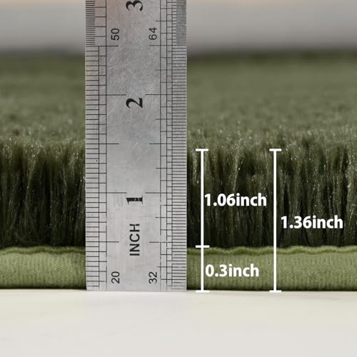 Fluffy Rug for Bedroom Living Room (3' x 5' / Olive Green)