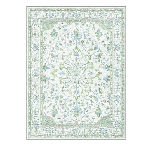 Washable Area Rug (Green/White/Blue / 10' x 12' (Rectangular))