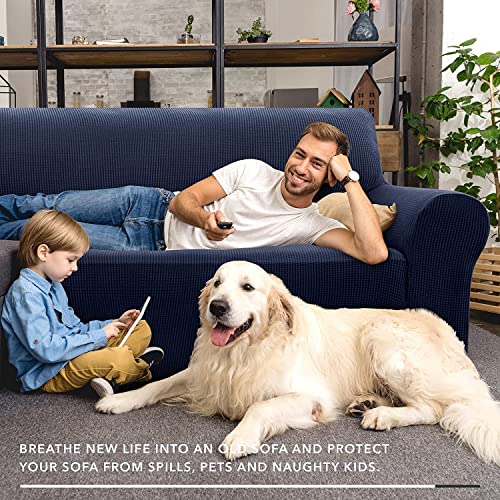 Super Stretch Couch Cover (Navy Blue / Large (72"-92"))