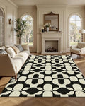 Washable 5x7 Area Rugs for Living Room Modern Rug (Black Beige / 5' x 7' (Rectangular))