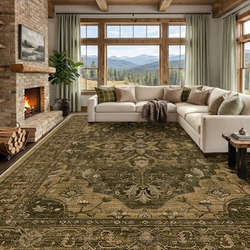 Washable Area Rug (Brown/Dark Brown / 8' x 10' (Rectangular))