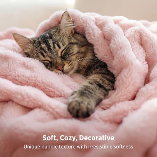 Cloud Bubble King Throw Blanket for Bed (Pink / King (108" X 90"))