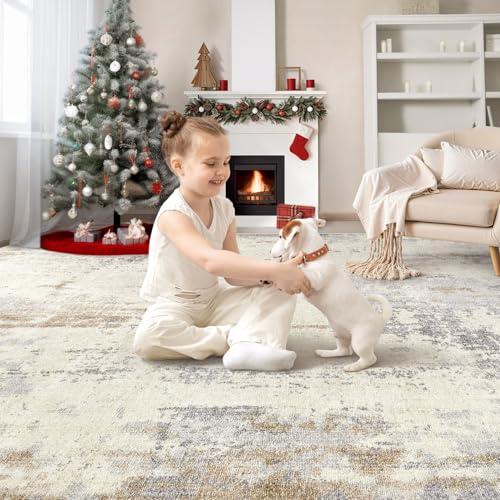 Area Rug Living Room Rugs (Light Brown/Gray / 7' x 9' (Rectangular))