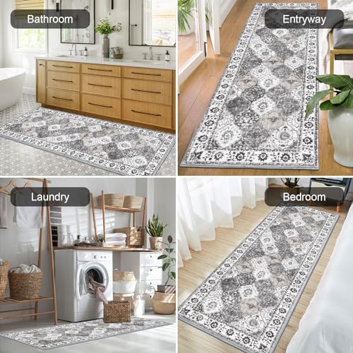 HEBE Hallway Runner Rug 2'x6' (Multi-grey / 2' x 6' (Rectangular))