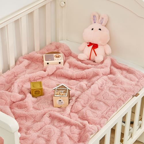 Heart Baby Blanket (01 Dark Pink / 30"x40")