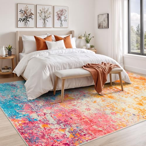 5x7 Area Rugs for Living Room (02-rainbow / 5' x 7' (Rectangular))