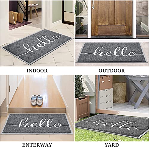 Door Mat Welcome Mat Floor Mat for Entryway (Grey / 1'6" x 2'6" (Rectangular))