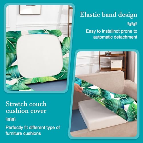 12 Pcs Outdoor Cushion Covers (Green Leaf / 12PCS)