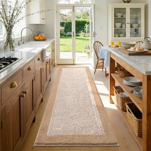 60x24 Long Bathroom Rugs Non Slip Washable (Beige / 2' x 5' (Rectangular))