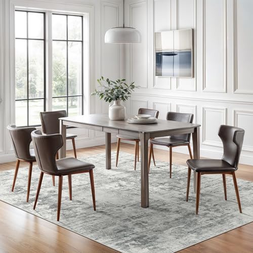 Abstract Area Rug 6x9 for Living Room Washable Rugs Gray (Gray/White / 6' x 9' (Rectangular))