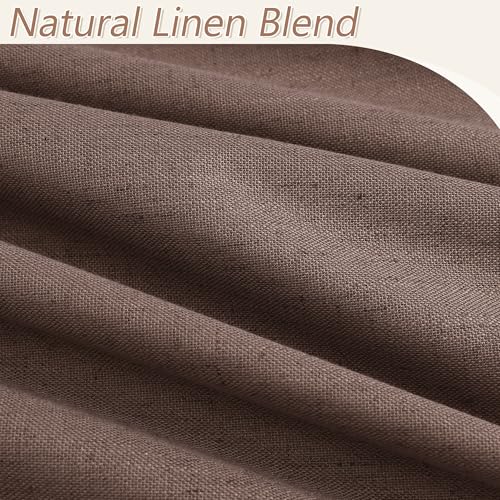 100% Blackout Curtains 120 Inch Length 2 Panels Set for Living Room Bedroom Back Tab Thermal Insulated Black Out Linen Drapes Room Darkening Mocha Mousse (Mocha Mousse / 52"W x 120"L (Pack of 2))