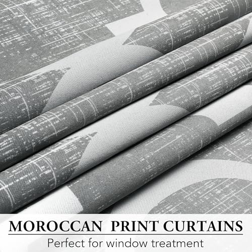 Moroccan 100% Blackout Sliding Door Curtains Grey 100x96 1 Set (Grommet | Grey / 100"W x 96"L (Pack of 1))