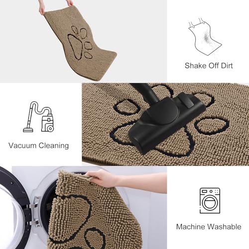 Dog Door Mat for Muddy Paws (30"X20" / Camel and Black)