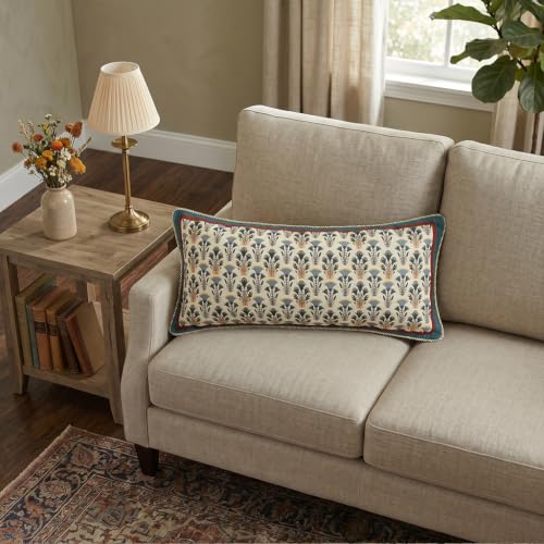 Designer French Vintage Linen Throw Pillow Cover (28" x 12" (Pack of 1) / Wensel D)