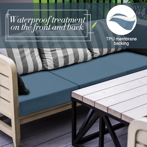 4 Pcs Stretch Cushion Covers (Dusty Blue / Seat Cover)