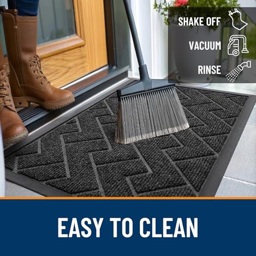 Front Door Mat Outside 59x34 (Black / 59" x 34")
