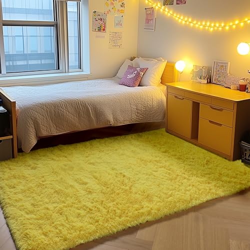 Yellow Area Rugs for Bedroom Living Room (Yellow / 4' x 6' (Rectangular))