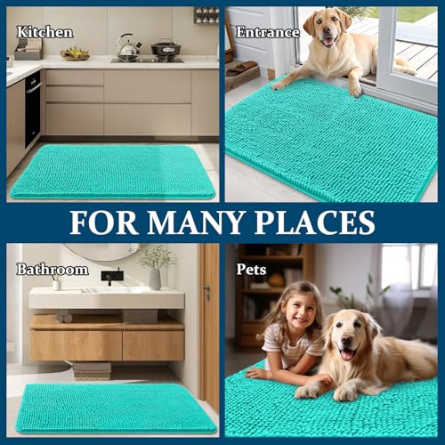 Dog Door Mat for Muddy Paws 32x20 (Teal / 32" X 20")