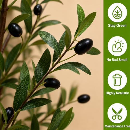 Olive Tree Olive Trees Artificial Indoor 7FT Faux Olive Tree with Pot (7ft)