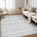 Boho 5x7 Area Rug Living Room Rugs Machine Washable Dark Gray (Dark Grey / 5' X 7' (Rectangular))