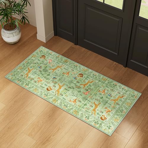 2x4 Rug for Entryway (Light Green(animal) / 2' x 4' (Rectangular))