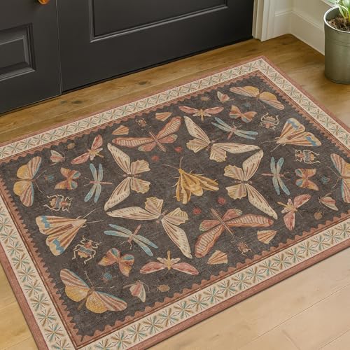 Vintage 2x3 Entry Way Rugs Indoor (2' x 3' (Rectangular) / Tribal Brown)