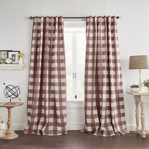 Grainger Buffalo Check Blackout Window Curtain (Red / 52"W x 84"L (Pack of 1))