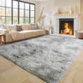 Super Fluffy Area Rug for Living Room 5x7 (Tie Dye Grey / 5' x 7' (Rectangular))