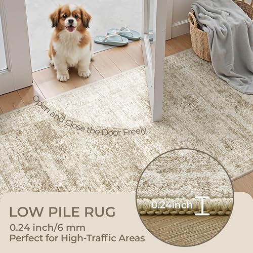 2x3 Rug Non Slip (Brown/Ivory / 2' x 3' (Rectangular))