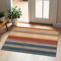 Front Door Mat Indoor Outside Entrance 2x3 Modern Ombre Rainbow Rug (Sunset Ombre - Rust/Blue / 2' x 3' (Rectangular))