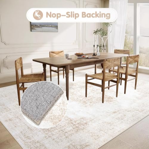 Area Rug 5x7 Vintage Rug (Beige / 5' x 7' (Rectangular))