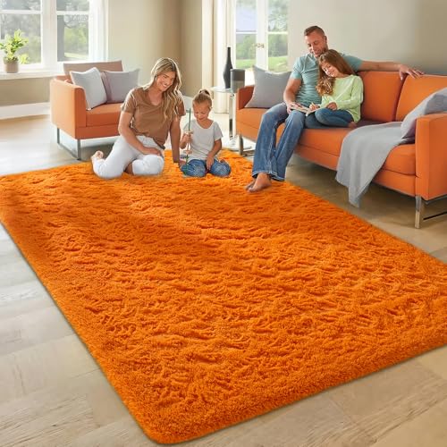 Orange Rugs for Living Room Bedroom (Orange / 5' x 8' (Rectangular))
