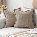 Decorative Throw Pillow Covers for Couch 16x16 Inch Light Brown (Light Brown / 16" x 16" (Pack of 2))