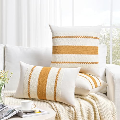 Set of 1 Mustard Yellow Fall Decorative Throw Pillow Cover 20x20 Inch for Couch Bed Sofa (20" x 20" (Pack of 1) / Mustard Yellow)