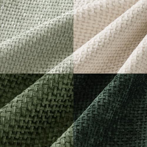 Soft Decorative Chenille Pillow Covers Green 18x18 Pack of 4 (18" x 18" (Pack of 4) / Neutral Green)