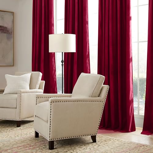 Red Velvet Blackout Curtains 84 inches for Bedroom Living Room (Red / 52"W x 84"L (Pack of 2))