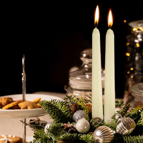 0.87×10 Inch Ivory Taper Candles (Ivory)
