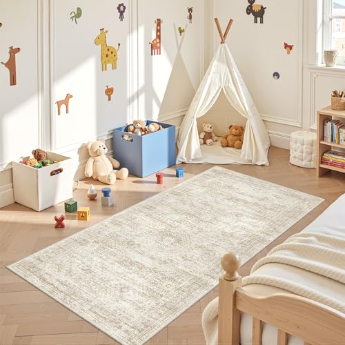 3x6 Runner Rug Non Slip (Beige/Ivory / 3' x 6' (Runner))