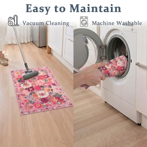 24x17 Inch Door Mat Indoor Entrance (Pink / 1'4" x 2' (Rectangular))