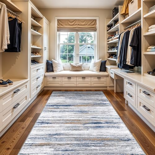 Large Runner Rugs for Hallway 4x16 (Navy/Grey / 4' x 16' (Runner))