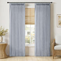 Pinch Pleated Linen Curtains 90 Inches Long 2 Panels Light Blue (Chambray Blue / 40"W x 90"L (Pack of 2))