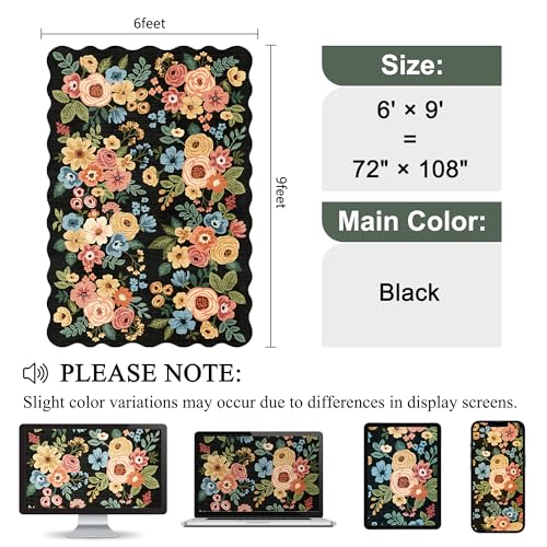 6x9 Area Rugs (Black (Big) / 6' x 9' (Rectangular))