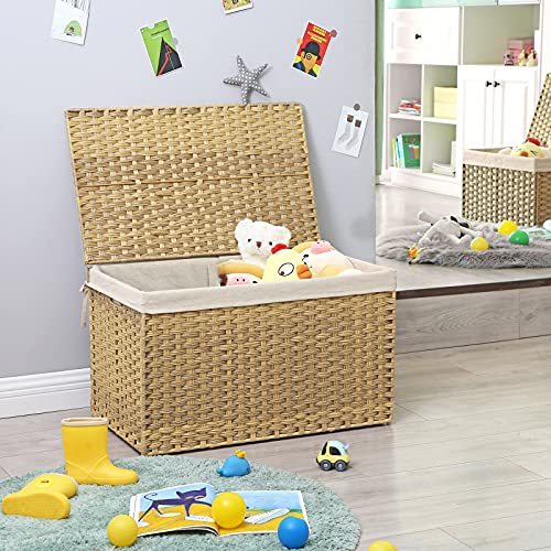 Woven Storage Basket with Lid (160 L / Natural)